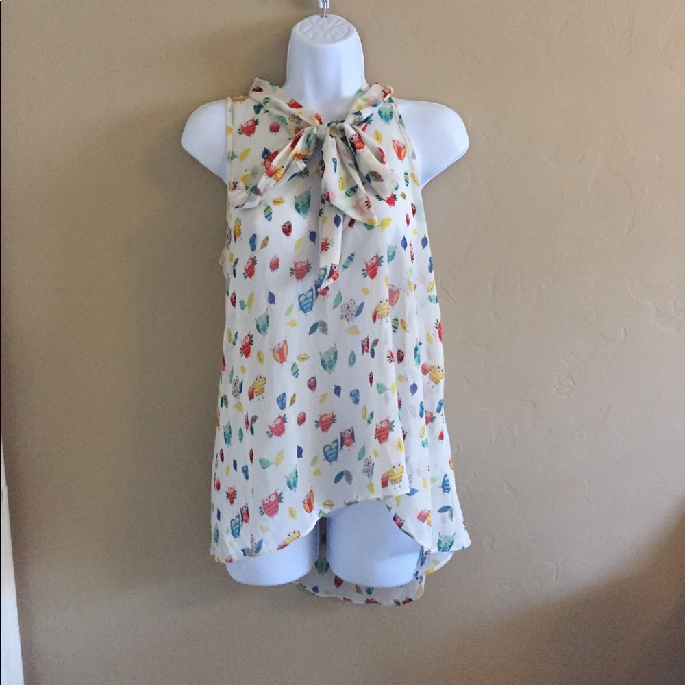 Owl print blouse